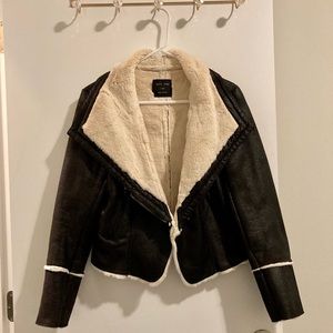 Love Tree Leather Faux Fur Jacket
